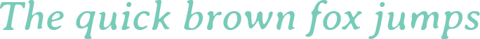 'The quick brown fox jumps' typeset using Averia-Serif-GWF-Italic