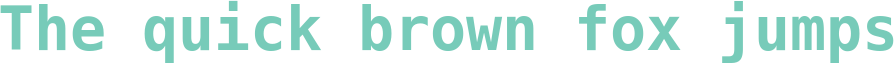 'The quick brown fox jumps' typeset using DejaVu-Sans-Mono-Bold
