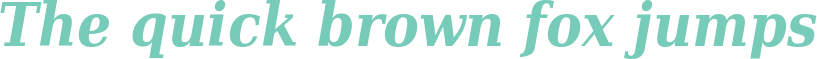'The quick brown fox jumps' typeset using DejaVu-Serif-Condensed-Bold-Italic