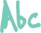 'Abc' typeset using DkgHandwriting