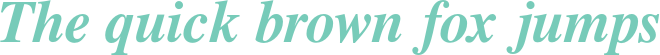'The quick brown fox jumps' typeset using FreeSerif-Bold-Italic