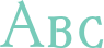 'Abc' typeset using Irianis ADF Style Std