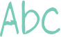 'Abc' typeset using mikachan-puchi