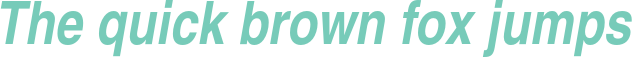 'The quick brown fox jumps' typeset using Nimbus-Sans-L-Bold-Condensed-Italic