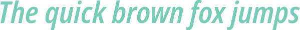 'The quick brown fox jumps' typeset using Noto-Sans-Condensed-SemiBold-Italic