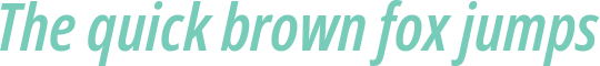 'The quick brown fox jumps' typeset using Noto-Sans-ExtraCondensed-SemiBold-Italic