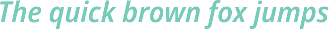 'The quick brown fox jumps' typeset using Noto-Sans-SemiCondensed-SemiBold-Italic