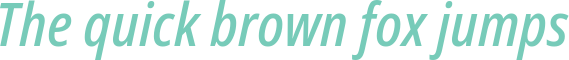 'The quick brown fox jumps' typeset using Noto-Sans-Display-Condensed-Medium-Italic