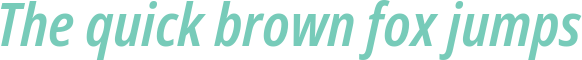 'The quick brown fox jumps' typeset using Noto-Sans-Display-Condensed-SemiBold-Italic