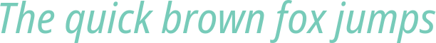 'The quick brown fox jumps' typeset using Noto-Sans-Display-SemiCondensed-Italic