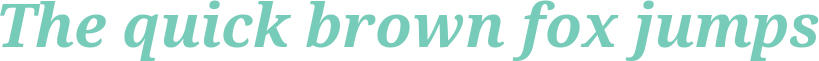 'The quick brown fox jumps' typeset using Noto-Serif-Bold-Italic