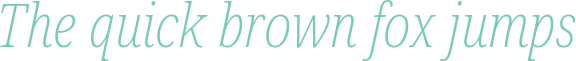 'The quick brown fox jumps' typeset using Noto-Serif-Condensed-ExtraLight-Italic