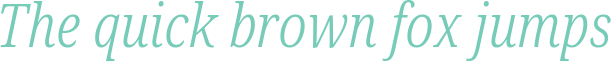'The quick brown fox jumps' typeset using Noto-Serif-Condensed-Light-Italic