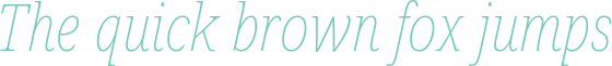 'The quick brown fox jumps' typeset using Noto-Serif-Condensed-Thin-Italic