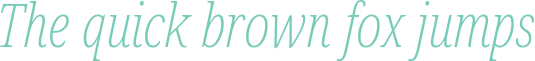 'The quick brown fox jumps' typeset using Noto-Serif-ExtraCondensed-ExtraLight-Italic