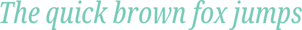 'The quick brown fox jumps' typeset using Noto-Serif-ExtraCondensed-Italic