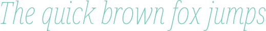 'The quick brown fox jumps' typeset using Noto-Serif-ExtraCondensed-Thin-Italic