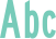'Abc' typeset using Roadgeek 2014 Series B