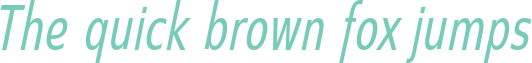 'The quick brown fox jumps' typeset using SwitzeraADF-LightCondItalic