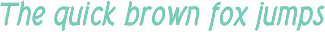 'The quick brown fox jumps' typeset using Tork-Bold-Italic