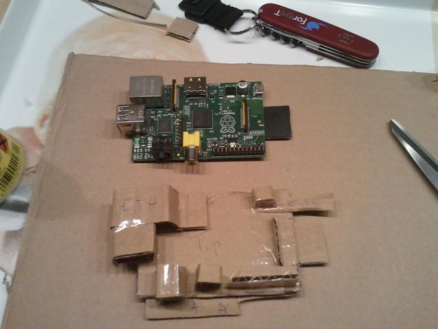 Cardboard raspberry pi replica